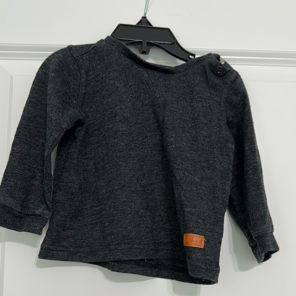7 For All Mankind Black Long Sleeve Tee Soft Knit Crew Neck